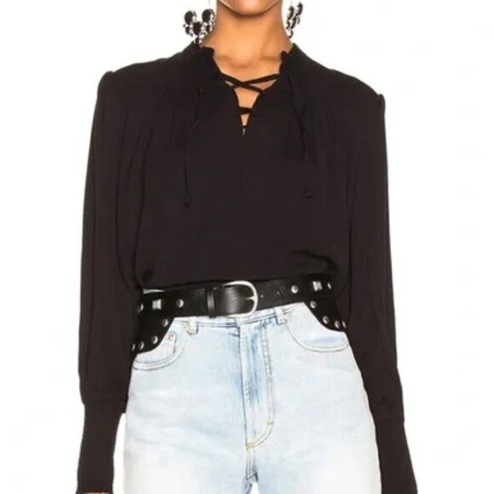 Frame Lace-up Blouse
